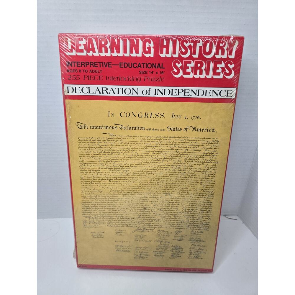 Declaration of Independence Jigsaw Puzzle Vintage Learning History New Sealed
